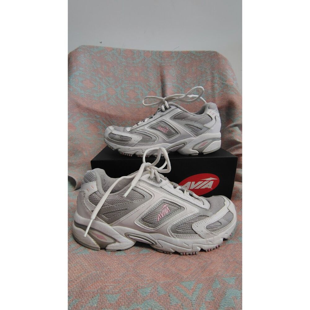 Avia Women's White/Gray and Light Purple Running Shoes Size‎ 8.5